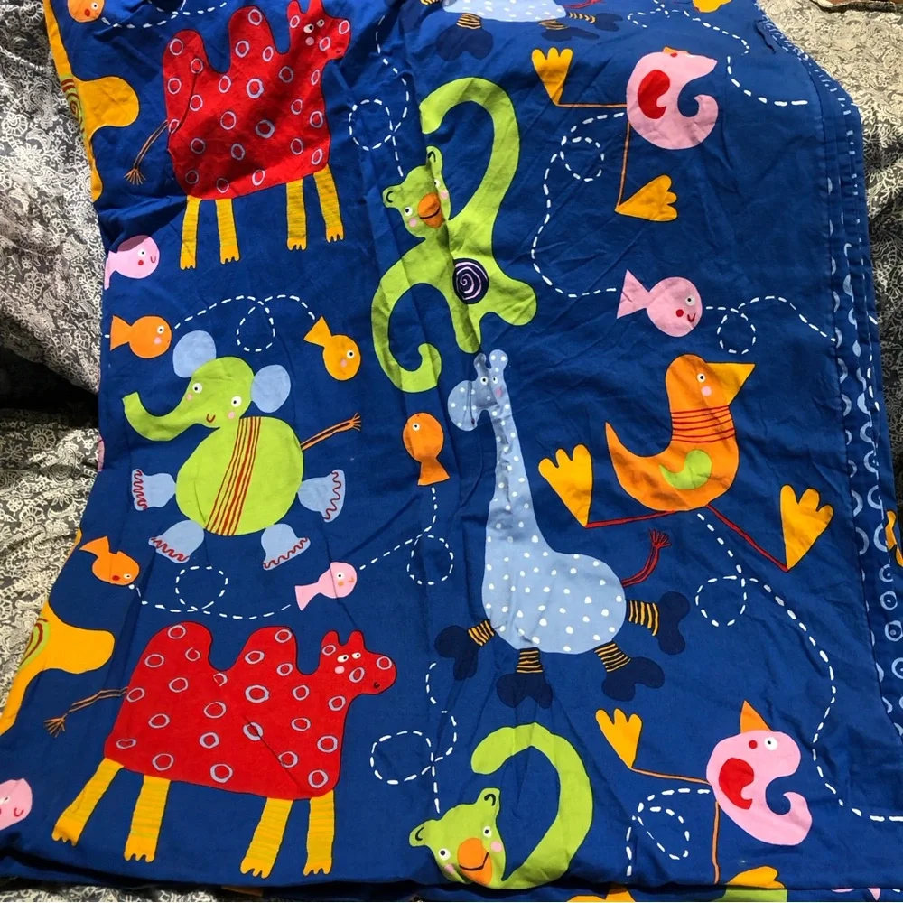 IKEA bright blue animals duvet cover twin